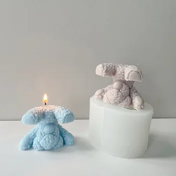 3D Креативный Милый Мишка-подставка для рук, Силиконовая форма для свечей, Помадка, Гипс для торта, Желе для печенья, Инструмент для приготовления шоколада, Украшение дома
