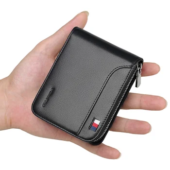 RFID-кошелек WILLIAMPOLO, мужской кожаный маленький кошелек класса люкс, защищающий мужские автомобильные монеты на молнии PL175112