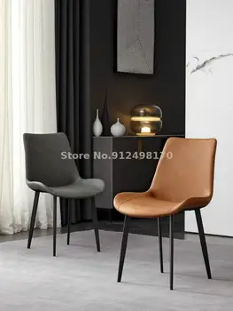 Современный минималистичный обеденный стул home Nordic обеденный стул light luxury ins net красный стул Итальянское железное кожаное кресло со спинкой